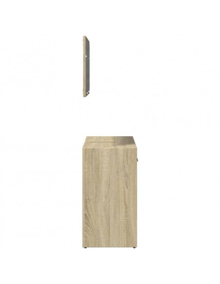 Set Mobili da Bagno 2 pz Rovere Sonoma in Legno Multistrato