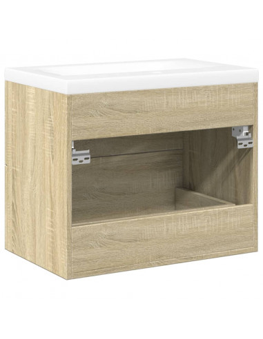 Set Mobili da Bagno 2 pz Rovere Sonoma in Legno Multistrato