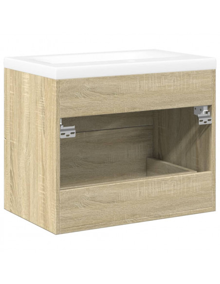 Set Mobili da Bagno 2 pz Rovere Sonoma in Legno Multistrato