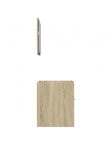 Set Mobili da Bagno 2 pz Rovere Sonoma in Legno Multistrato