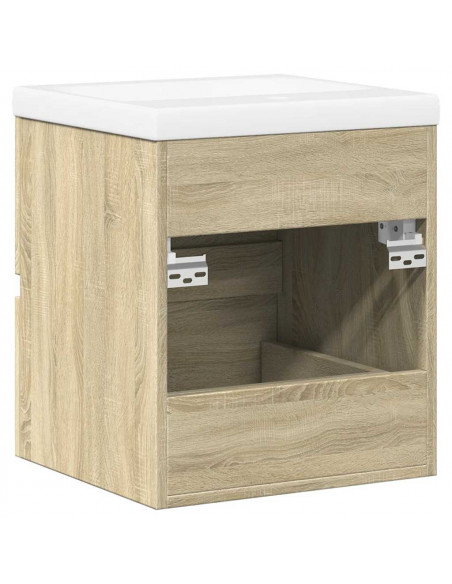 Set Mobili da Bagno 2 pz Rovere Sonoma in Legno Multistrato