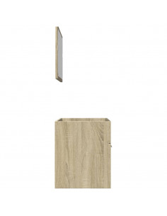 Set Mobili da Bagno 2 pz Rovere Sonoma in Legno Multistrato 2