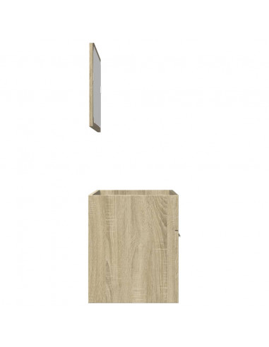 Set Mobili da Bagno 2 pz Rovere Sonoma in Legno Multistrato