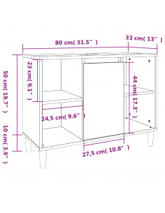 Set Mobili da Bagno 3 pz Bianco in Legno Multistrato 2