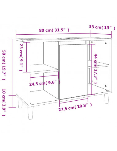 Set Mobili da Bagno 3 pz Bianco in Legno Multistrato