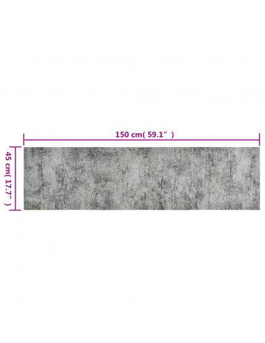 Tappeto da Cucina Lavabile Beton 45x150 cm Velluto