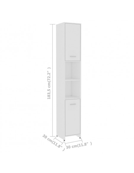 Set Mobili da Bagno 3 pz Bianco in Truciolato