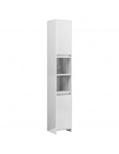 Set Mobili da Bagno 3 pz Bianco Lucido in Truciolato