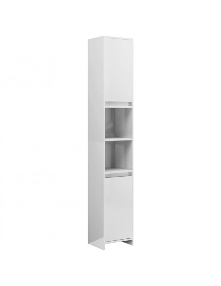 Set Mobili da Bagno 3 pz Bianco Lucido in Truciolato