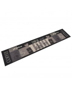 Tappeto da Cucina Lavabile Nero Caffè 60x300 cm Velluto