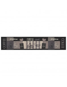 Tappeto da Cucina Lavabile Nero Caffè 60x300 cm Velluto 2