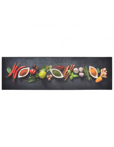Tappeto da Cucina Lavabile Spezie 45x150 cm Velluto