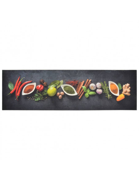 Tappeto da Cucina Lavabile Spezie 45x150 cm Velluto