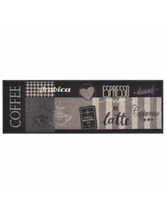 Tappeto da Cucina Lavabile Nero Caffè 60x180 cm Velluto 2