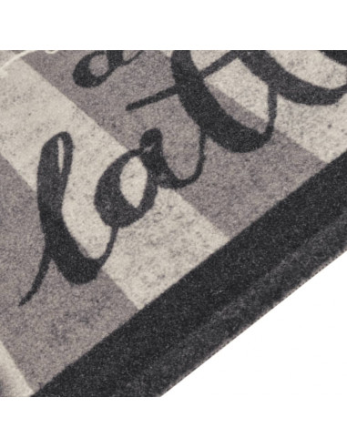 Tappeto da Cucina Lavabile Nero Caffè 60x180 cm Velluto