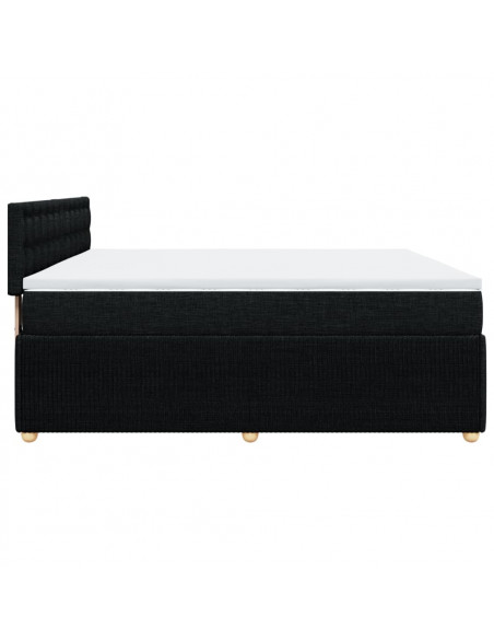 Giroletto a Molle con Materasso Nero 200x200 cm in Tessuto