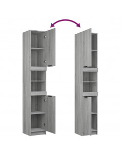 Set Mobili da Bagno 3 pz Grigio Sonoma in Legno Multistrato