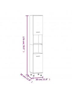 Set Mobili da Bagno 3 pz Grigio Sonoma in Legno Multistrato
