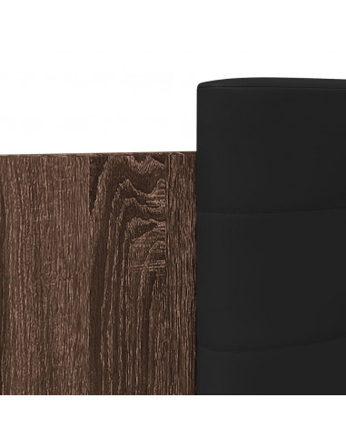 Giroletto con Testiera e LED Rovere Marrone 75x190 cm