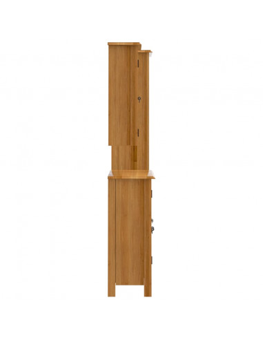 Set Mobili da Bagno 3 pz in Legno Massello di Pino