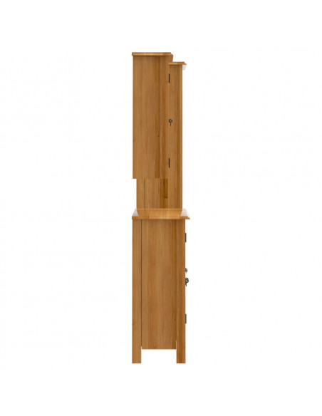 Set Mobili da Bagno 3 pz in Legno Massello di Pino