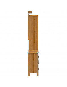 Set Mobili da Bagno 3 pz in Legno Massello di Pino