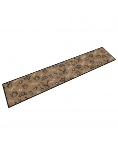 Tappeto da Cucina Lavabile Marrone Mattutino 60x300 cm Velluto