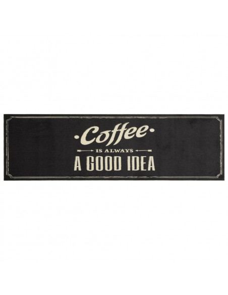 Tappeto da Cucina Lavabile Testo Caffè 45x150 cm in Velluto