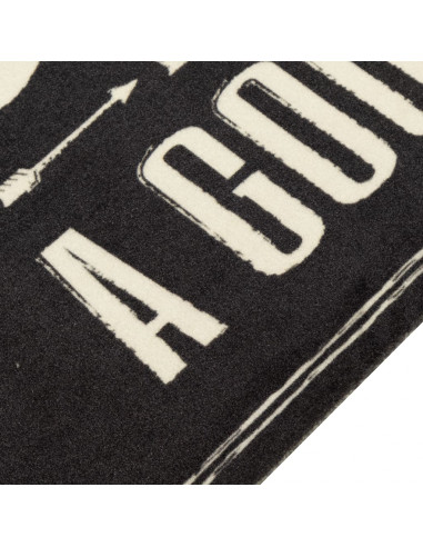 Tappeto da Cucina Lavabile Testo Caffè 45x150 cm in Velluto