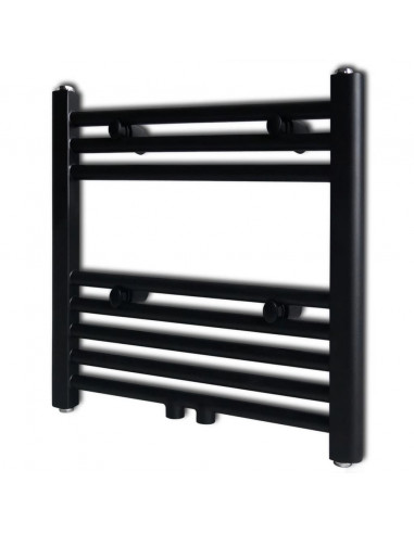 Radiatore Centrale Portasciugamano Dritto Nero 480 x 480 mm