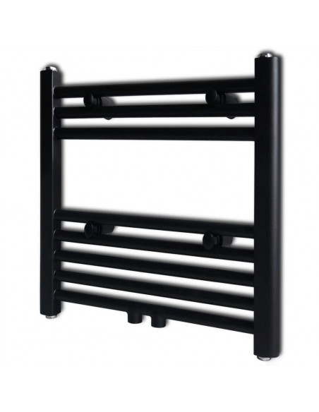 Radiatore Centrale Portasciugamano Dritto Nero 480 x 480 mm