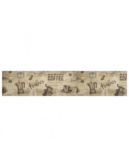 Tappeto da Cucina Lavabile Marrone Caffè 60x300 cm in Velluto