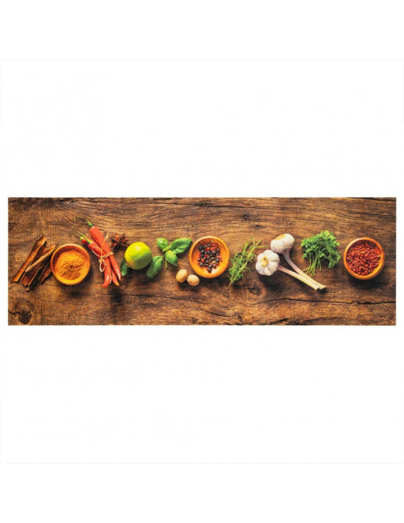 Tappeto da Cucina Lavabile Spezie 60x180 cm Velluto