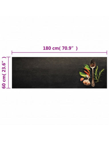 Tappeto da Cucina Lavabile Spezie 60x180 cm Velluto