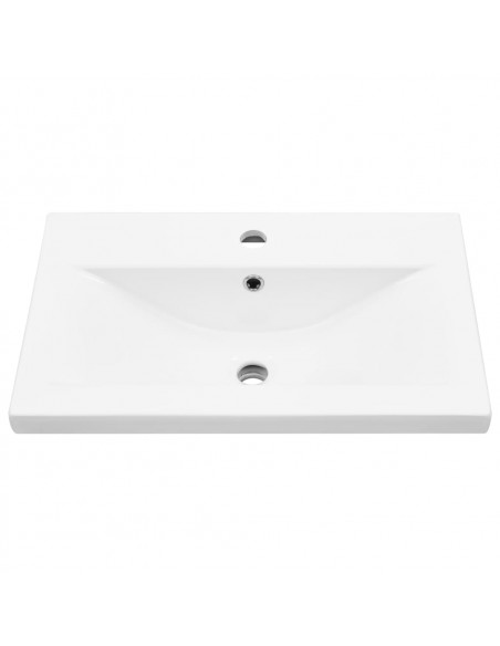 Set Mobili da Bagno 4 pz Grigio Cemento in Legno Multistrato