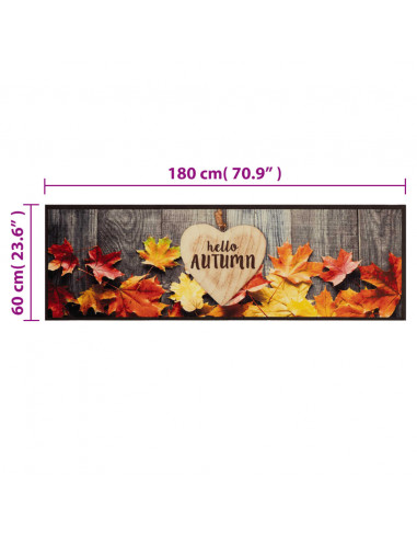 Tappeto da Cucina Lavabile Autunno 60x180 cm in Velluto