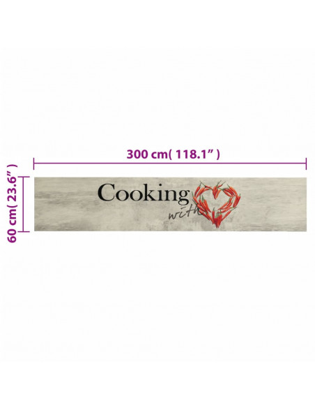 Tappeto da Cucina Lavabile Cucinare 60x300 cm in Velluto