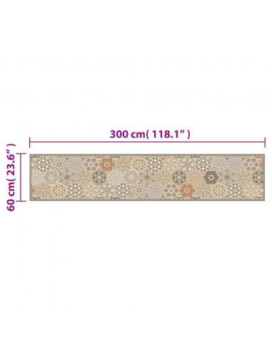 Tappeto da Cucina Lavabile Pastello Esagono 60x300 cm Velluto