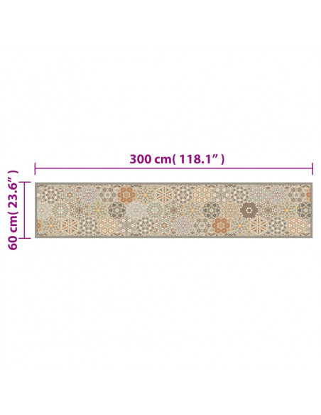 Tappeto da Cucina Lavabile Pastello Esagono 60x300 cm Velluto