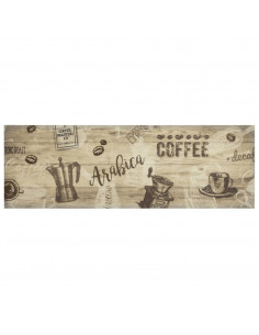 Tappeto da Cucina Lavabile Marrone Caffè 60x180 cm in Velluto 2