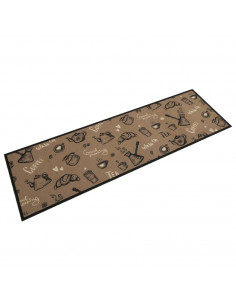 Tappeto da Cucina Lavabile Marrone Mattutino 45x150 cm Velluto