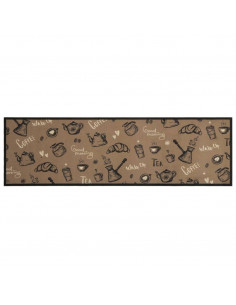 Tappeto da Cucina Lavabile Marrone Mattutino 45x150 cm Velluto 2