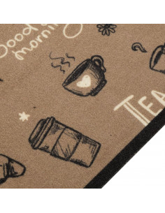 Tappeto da Cucina Lavabile Marrone Mattutino 45x150 cm Velluto 2