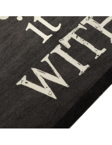 Tappeto da Cucina Lavabile Nero Tazza 45x150 cm in Velluto