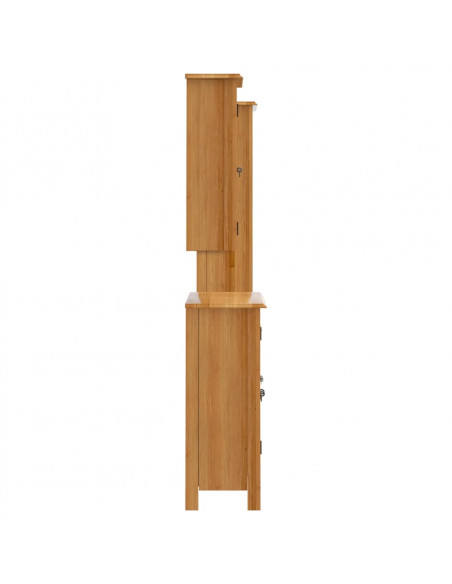 Set Mobili da Bagno 4 pz in Legno Massello di Pino