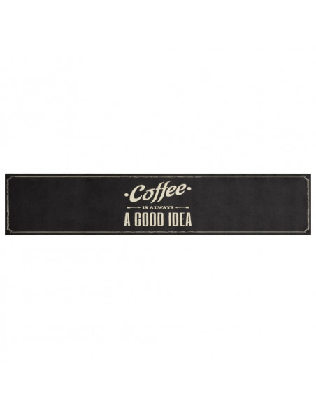 Tappeto da Cucina Lavabile Testo Caffè 60x300 cm in Velluto