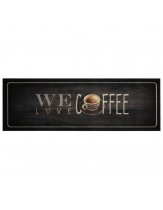 Tappeto da Cucina Lavabile Testo Caffè 60x180 cm in Velluto 2