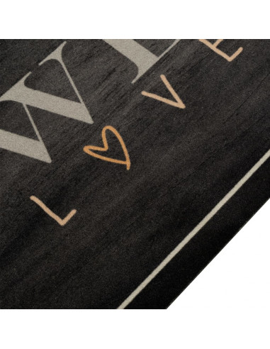 Tappeto da Cucina Lavabile Testo Caffè 60x180 cm in Velluto