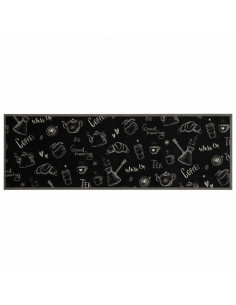Tappeto da Cucina Lavabile Nero Mattutino 60x180 cm in Velluto 2