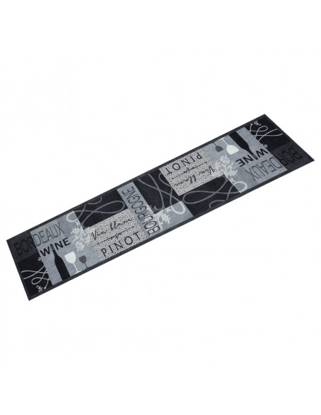 Tappeto da Cucina Lavabile Grigio Vino 60x300 cm in Velluto